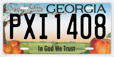 GA license plate PXI1408