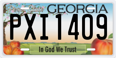 GA license plate PXI1409