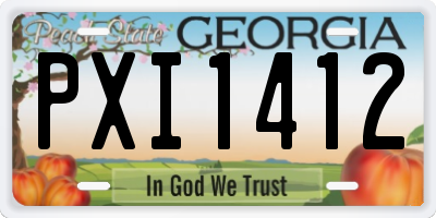 GA license plate PXI1412