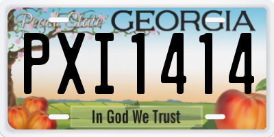 GA license plate PXI1414
