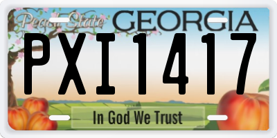 GA license plate PXI1417