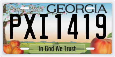 GA license plate PXI1419