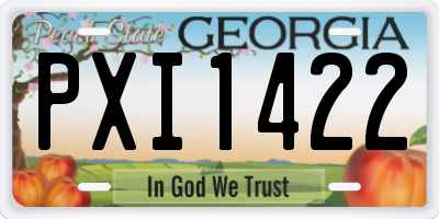 GA license plate PXI1422