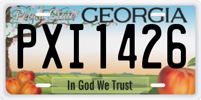 GA license plate PXI1426