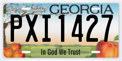 GA license plate PXI1427