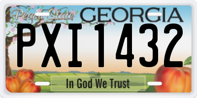 GA license plate PXI1432