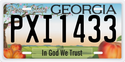GA license plate PXI1433