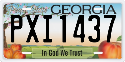 GA license plate PXI1437