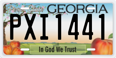 GA license plate PXI1441