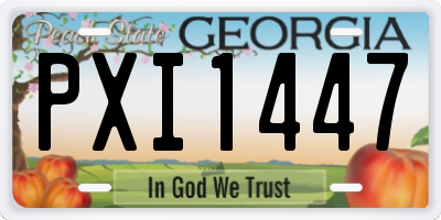 GA license plate PXI1447