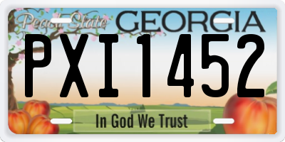 GA license plate PXI1452