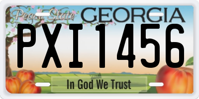 GA license plate PXI1456