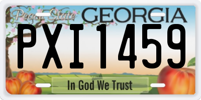 GA license plate PXI1459