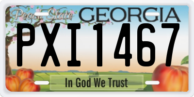 GA license plate PXI1467