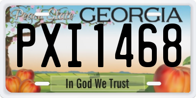 GA license plate PXI1468