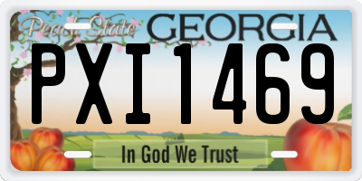 GA license plate PXI1469