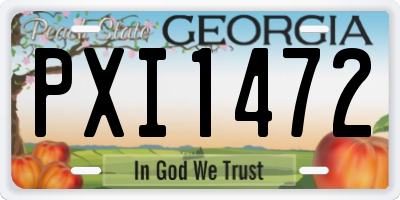 GA license plate PXI1472