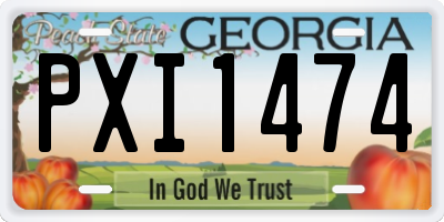 GA license plate PXI1474