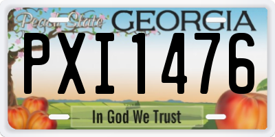 GA license plate PXI1476