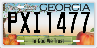 GA license plate PXI1477