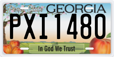 GA license plate PXI1480