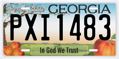 GA license plate PXI1483