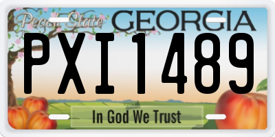 GA license plate PXI1489