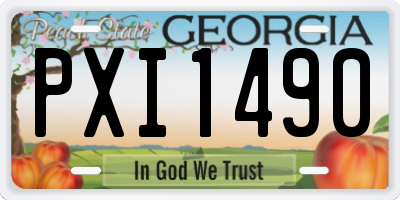 GA license plate PXI1490