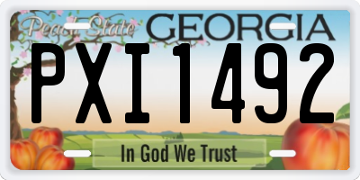 GA license plate PXI1492