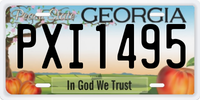 GA license plate PXI1495