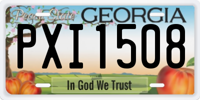 GA license plate PXI1508