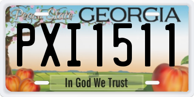 GA license plate PXI1511