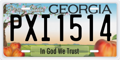 GA license plate PXI1514