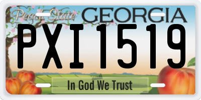 GA license plate PXI1519