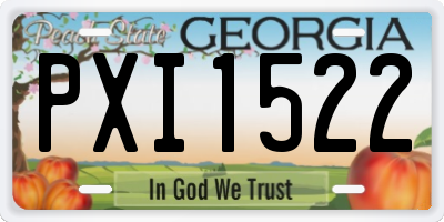 GA license plate PXI1522