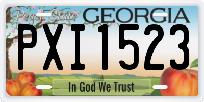 GA license plate PXI1523