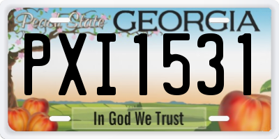 GA license plate PXI1531