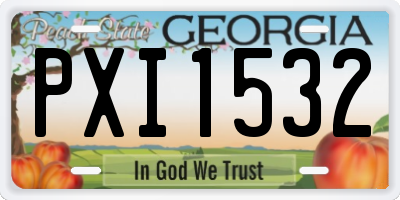 GA license plate PXI1532