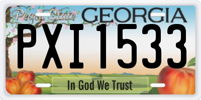 GA license plate PXI1533