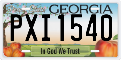 GA license plate PXI1540