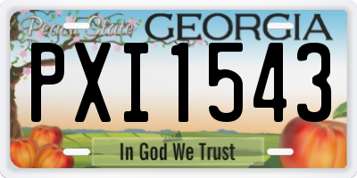 GA license plate PXI1543
