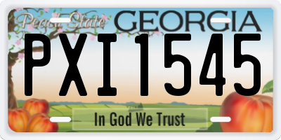 GA license plate PXI1545