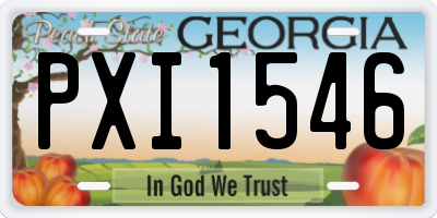 GA license plate PXI1546