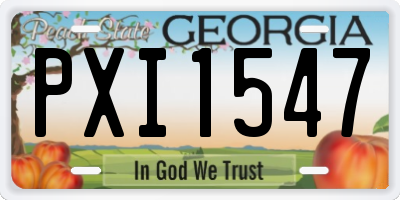 GA license plate PXI1547