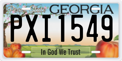 GA license plate PXI1549