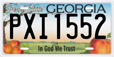 GA license plate PXI1552