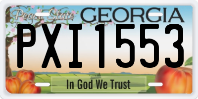 GA license plate PXI1553