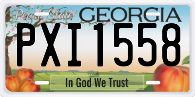GA license plate PXI1558