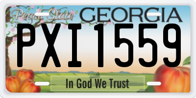GA license plate PXI1559