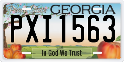 GA license plate PXI1563
